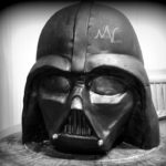 Darth Vader formatorta -  kakaós piskóta, ganache krémmel, marcipánnal burkolva